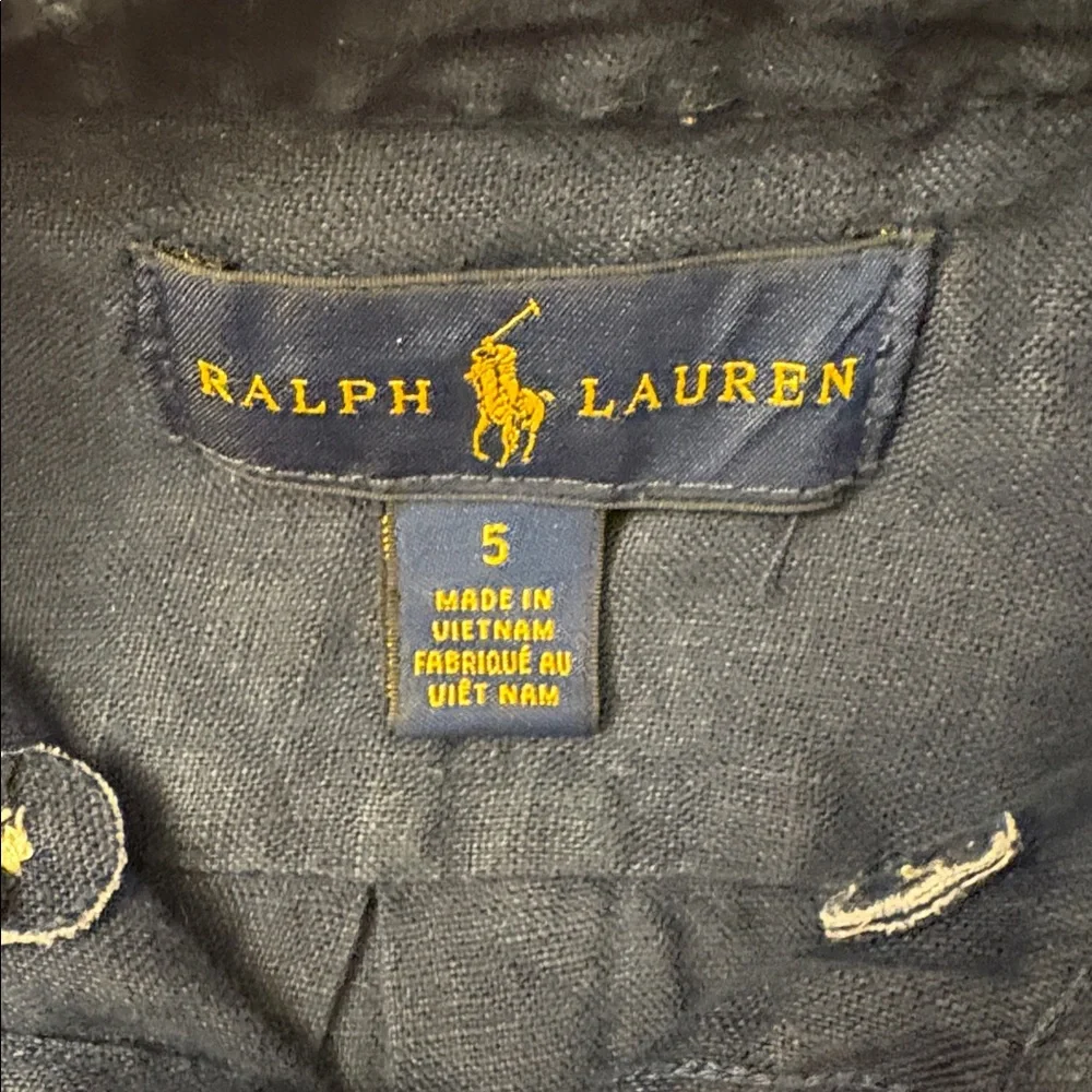 Ralph Lauren Boys  Navy Linen Shirt - size 5